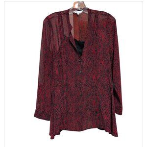 Northern Reflection Blouse with Tank Top Button Down Sheer Long Sleeve with Tank